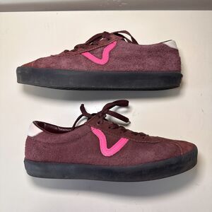 VANS Sport Low Shoes Burgundy Suede Sneakers Unisex Womens 10 / Men's 8.5